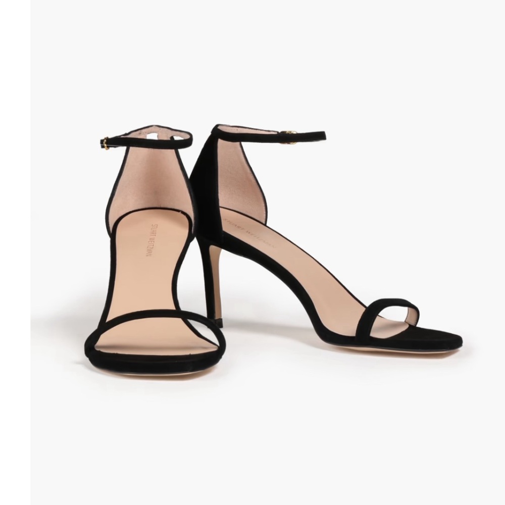 Stuart Weitzman Black Ankle Strap Heels